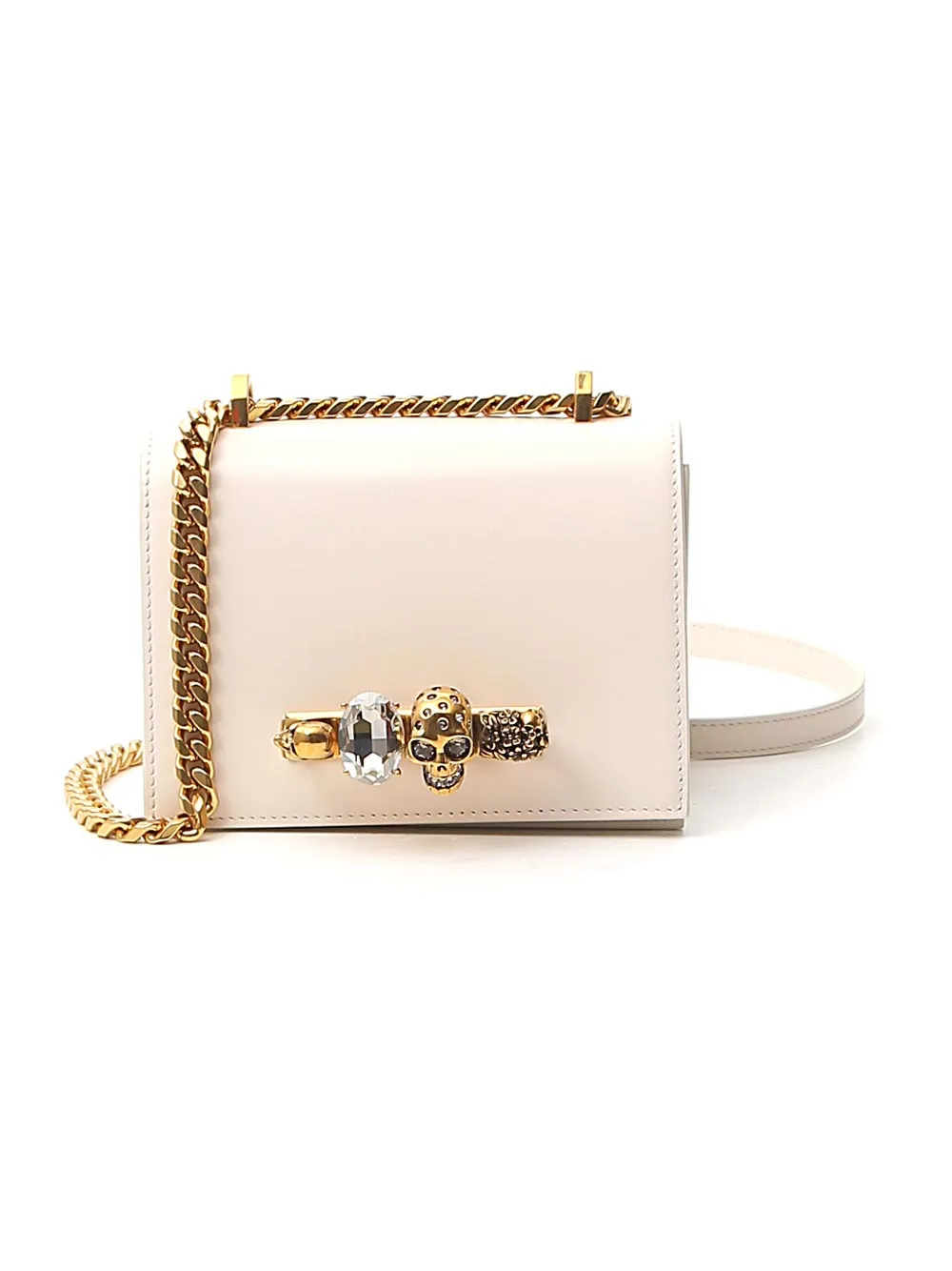 Alexander McQueen Four-Ring Embellished Shoulder Bag