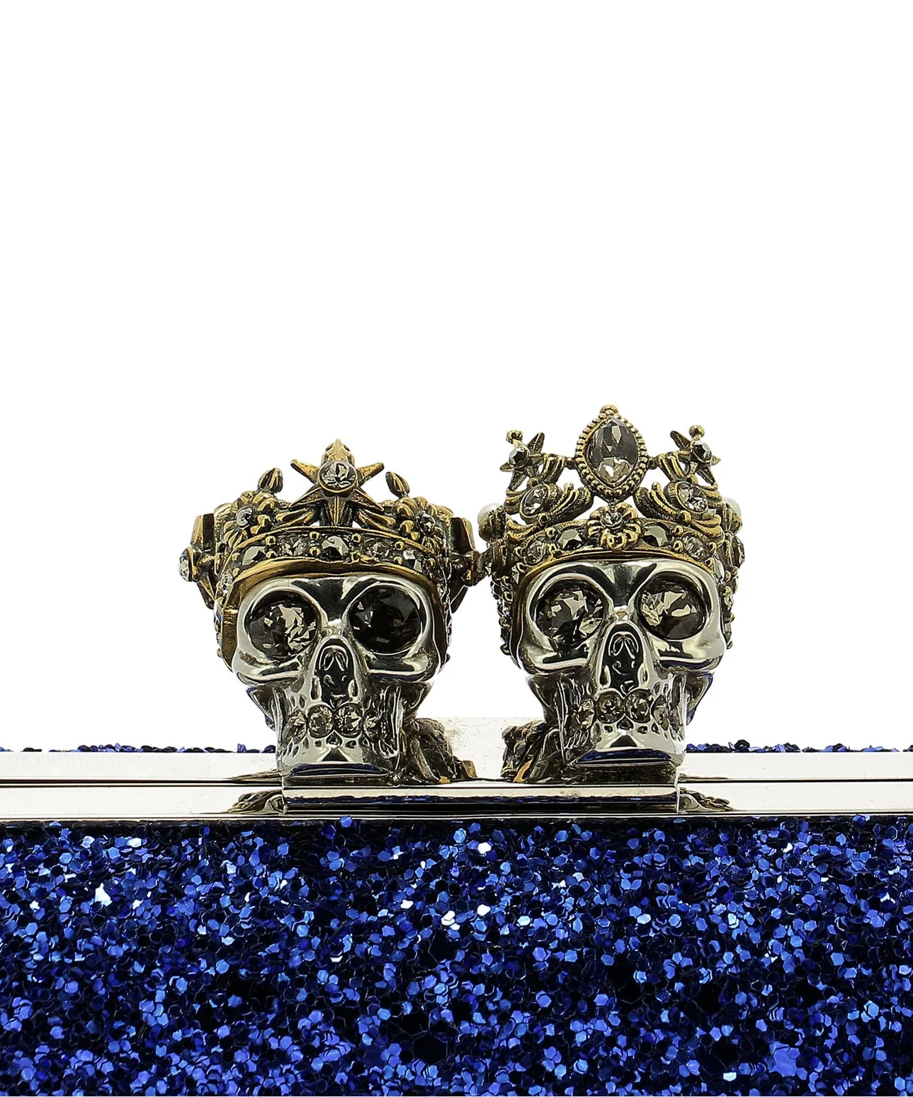 Alexander McQueen Skull Embellished Glitter Clutch Bag