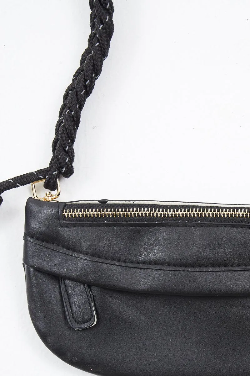 Black Silver Rope Detail Handbag - Israa