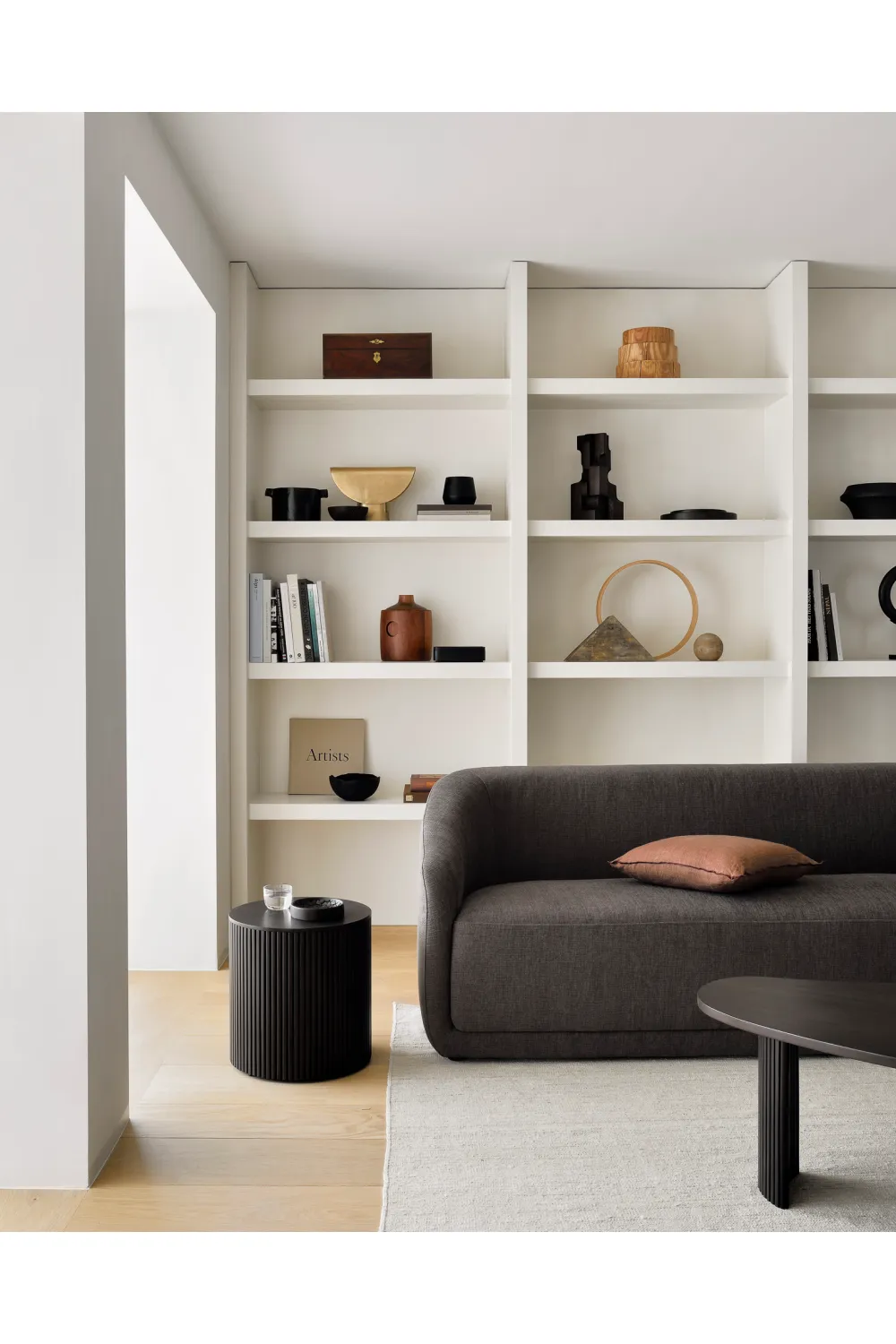 Brown Mahogany Storage Side Table | Ethnicraft Roller Max