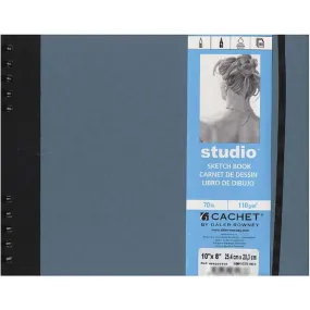 Cachet Wirebound Sketchbook Wirebound Landscape Cadet Blue  10in x 8in