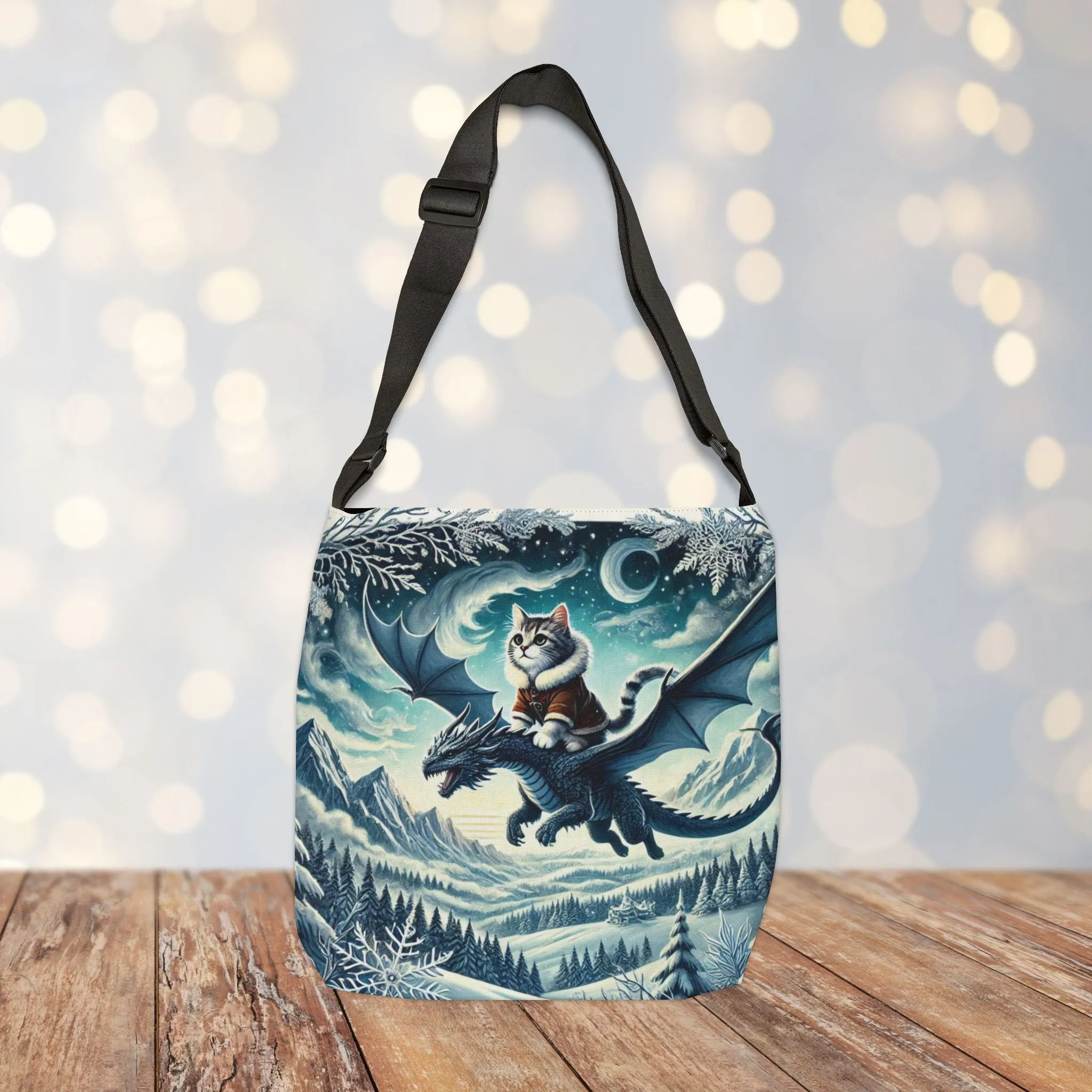 Dragon Adventures- Cat Lover - Book Bag  - Adjustable Strap Tote Bag