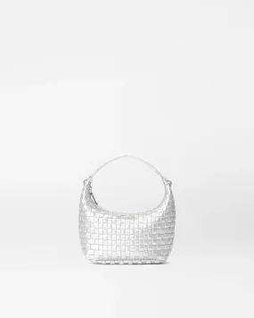 M Z Wallace mini woven hobo matte silver 1605n2096