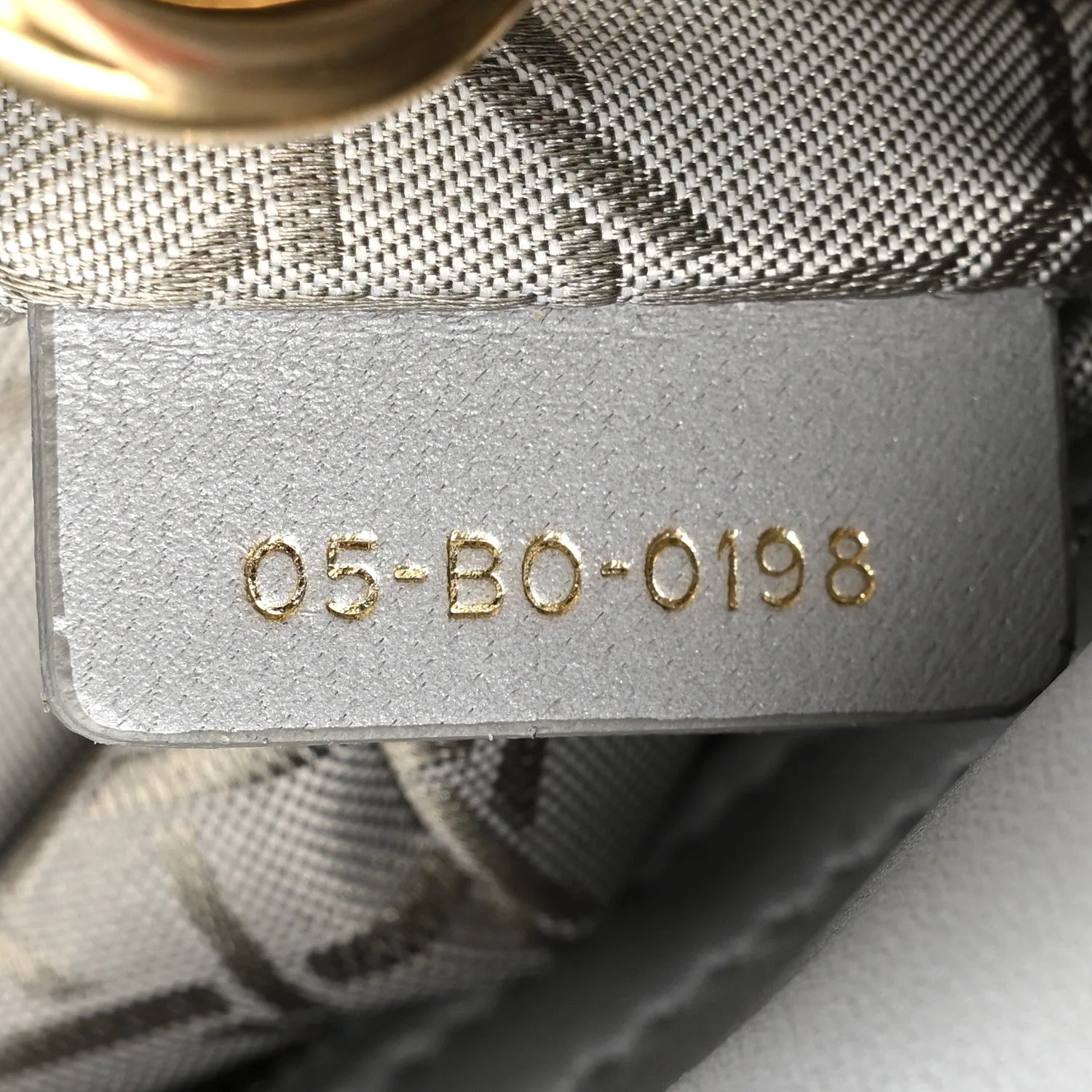 Metallic Lambskin Cannage Mini Lady Grey