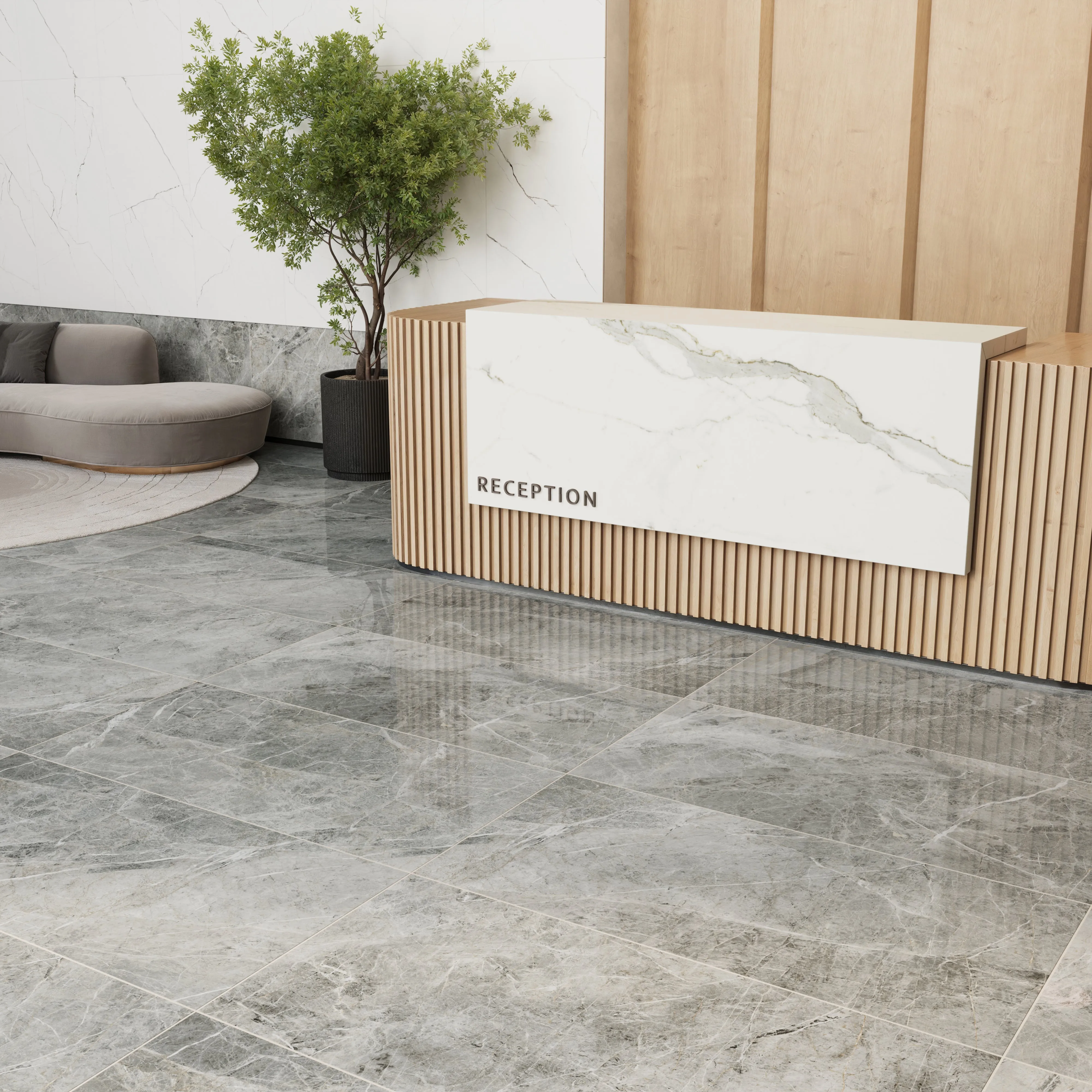 Natalia 24x48 Matte Porcelain Tile in Calacatta Lincoln