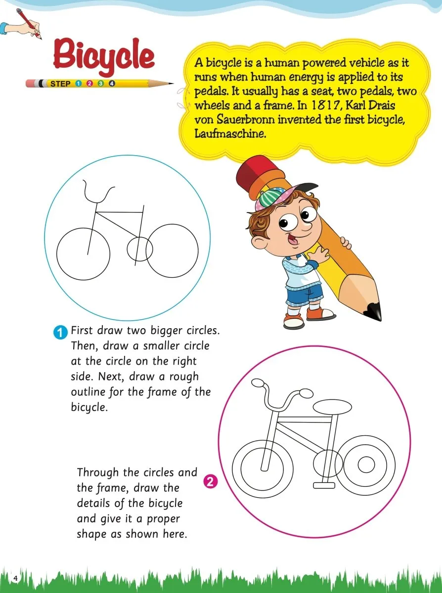Om Books International How to Draw Transport : Step by step Drawing Book