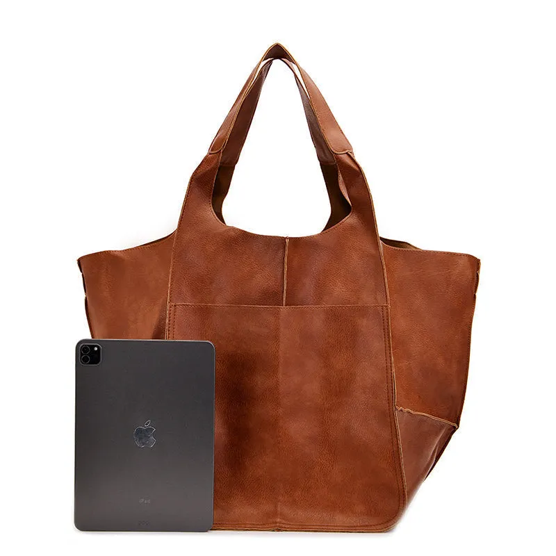 Oversized leather tote