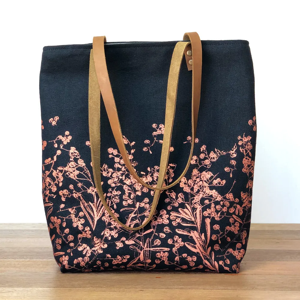 Pods Copper on Black Lined Tote