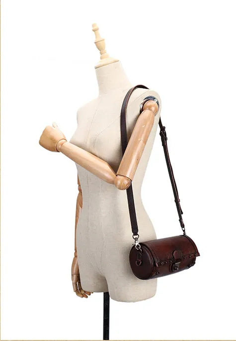 Women's Cylindric Bag Genuine Leather Shoulder Bags